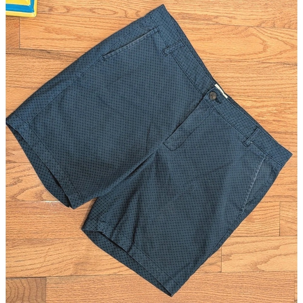 Dark Academia Golfcore Navy Ben Sherman Geometric Stretch Shorts 36W